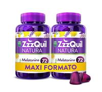 ZzzQuil Natura Gummies de Melatonina 1mg con Valeriana, Complemento Alimenticio para dormir sabor Frutos del Bosque, 2x72 Gummies