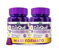 ZzzQuil Sueño Apto desde Niños 3+, Complemento en gummies para dormir,sabor a frutos del Bosque, 60 gummies (2x30)