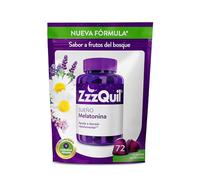 ZzzQuil Sueño Fórmula Vegana, Gummies de Melatonina para Dormir, Ayuda a Dormir Rápidamente*, Sabor Frutos del Bosque, Fórmula Vegana, 72 Gummies