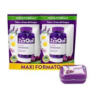 ZzzQuil Sueño, Gummies de Melatonina para Dormir, Ayuda a Dormir Rápidamente*, Sabor Frutos del Bosque, Fórmula Vegana, 2x72 Gummies y Cajita de Viaje
