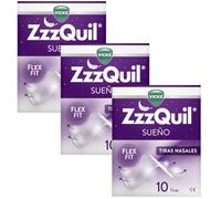 ZzzQuil Sueño Tiras Nasales Respira y Duerme Mejor 3x10 uds